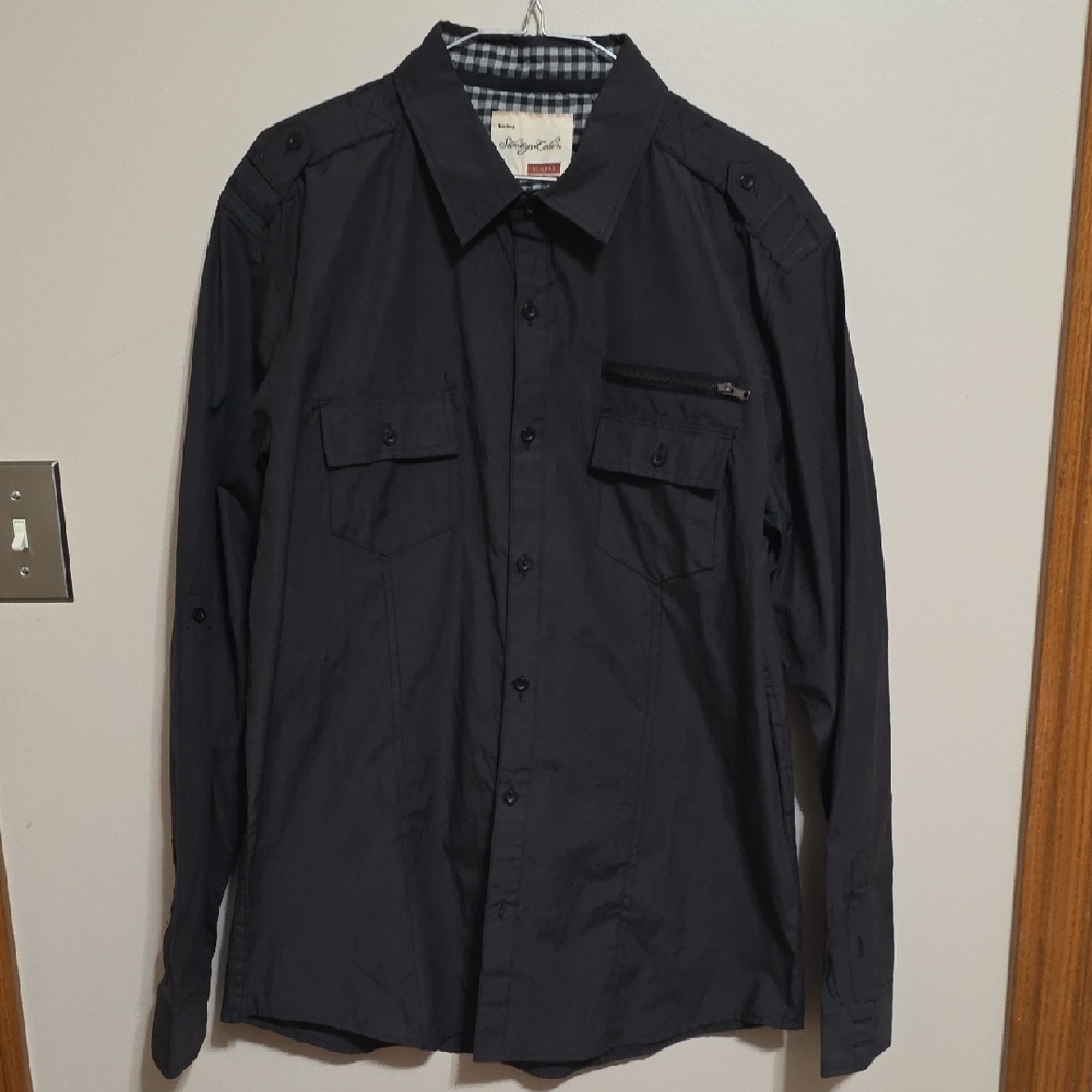 Sovereign Code Black Casual Button Down Shirt
